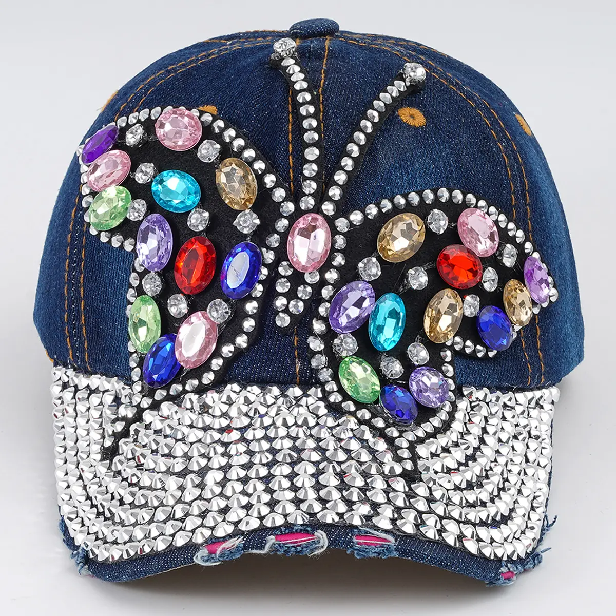 Gemstone Butterfly Cap for Men Women Travel Sun Hat