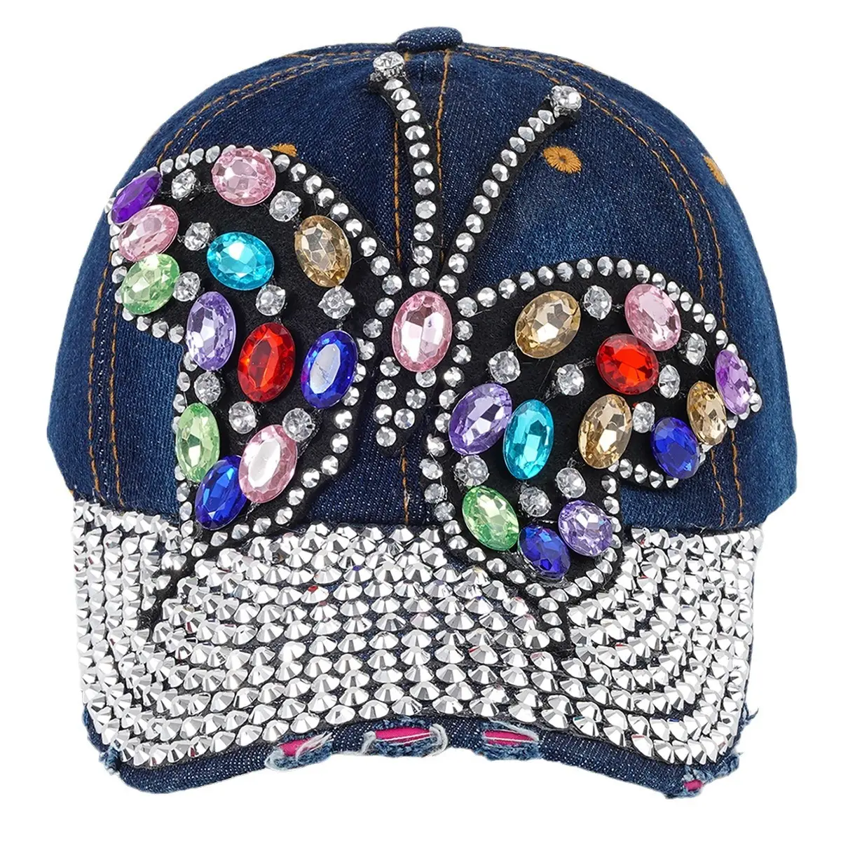 Gemstone Butterfly Cap for Men Women Travel Sun Hat