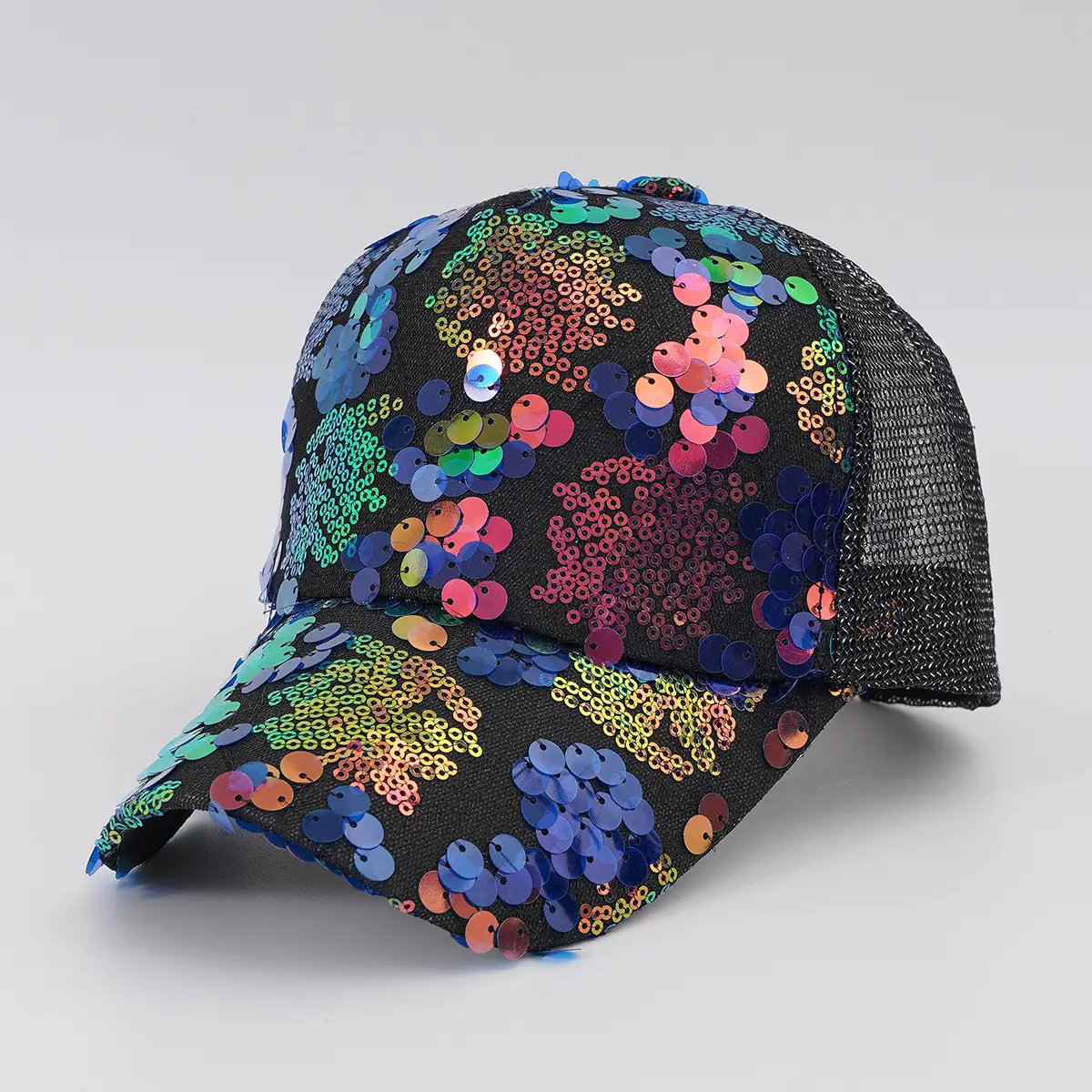 Cross-Border Men's Sequined Mesh Baseball Cap - Image 2