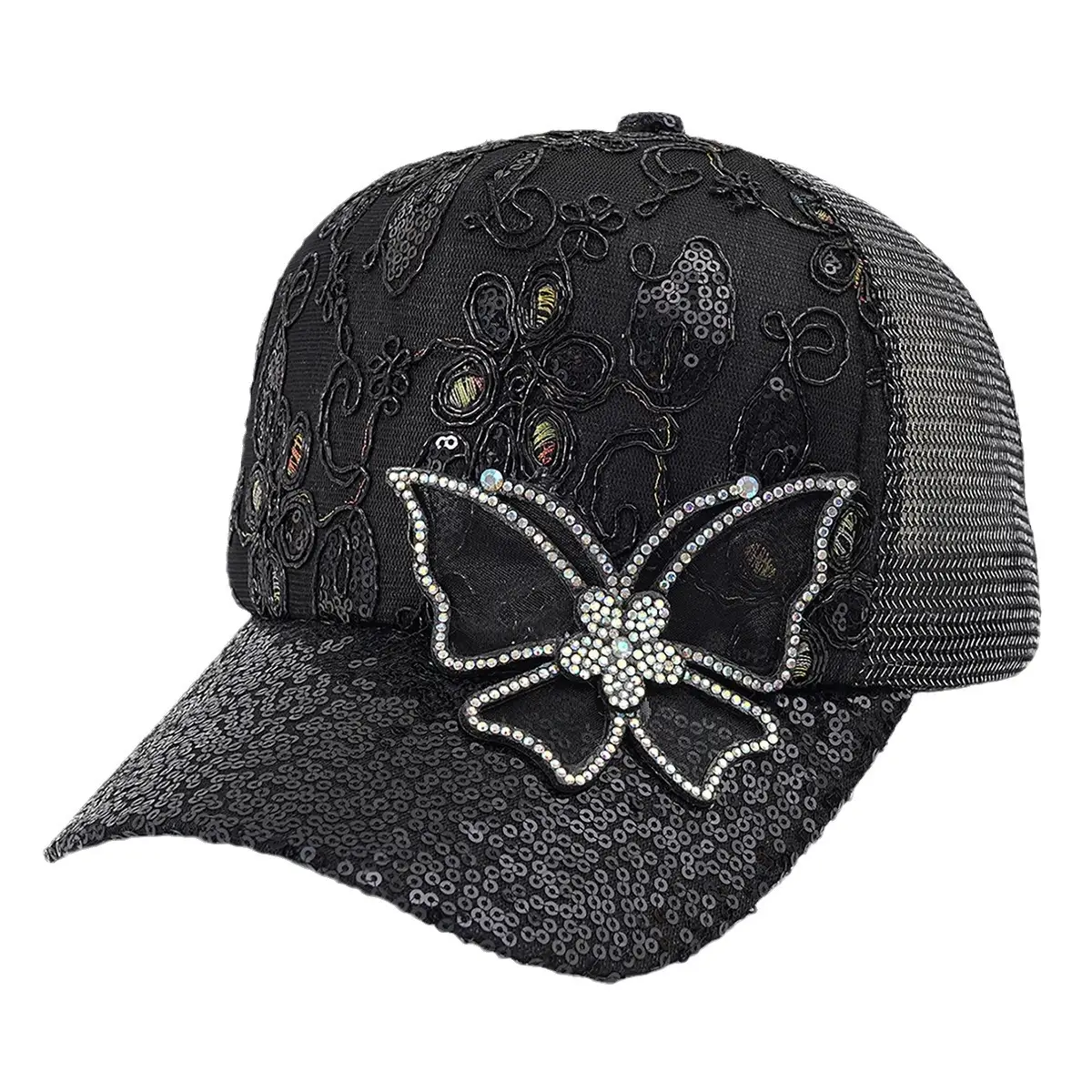 Women's Lace Rhinestone Butterfly Cap Pastoral Travel - Image 10