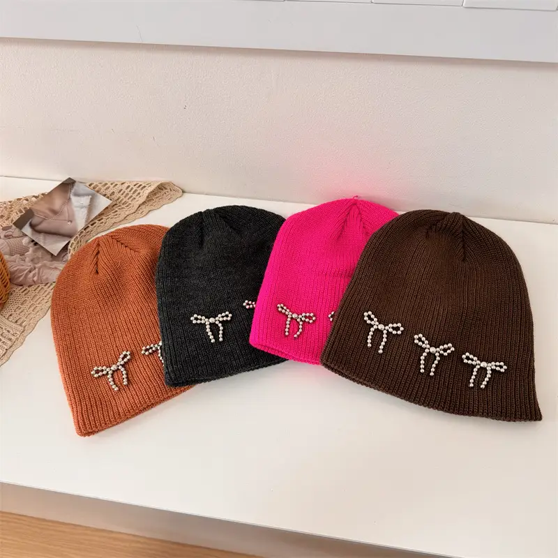 Korean Letter Embroidered Women's Beanie Caps - Image 11
