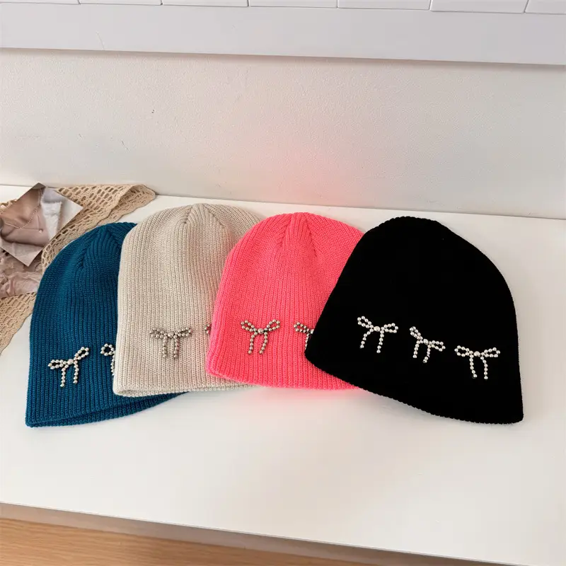Korean Letter Embroidered Women's Beanie Caps - Image 12