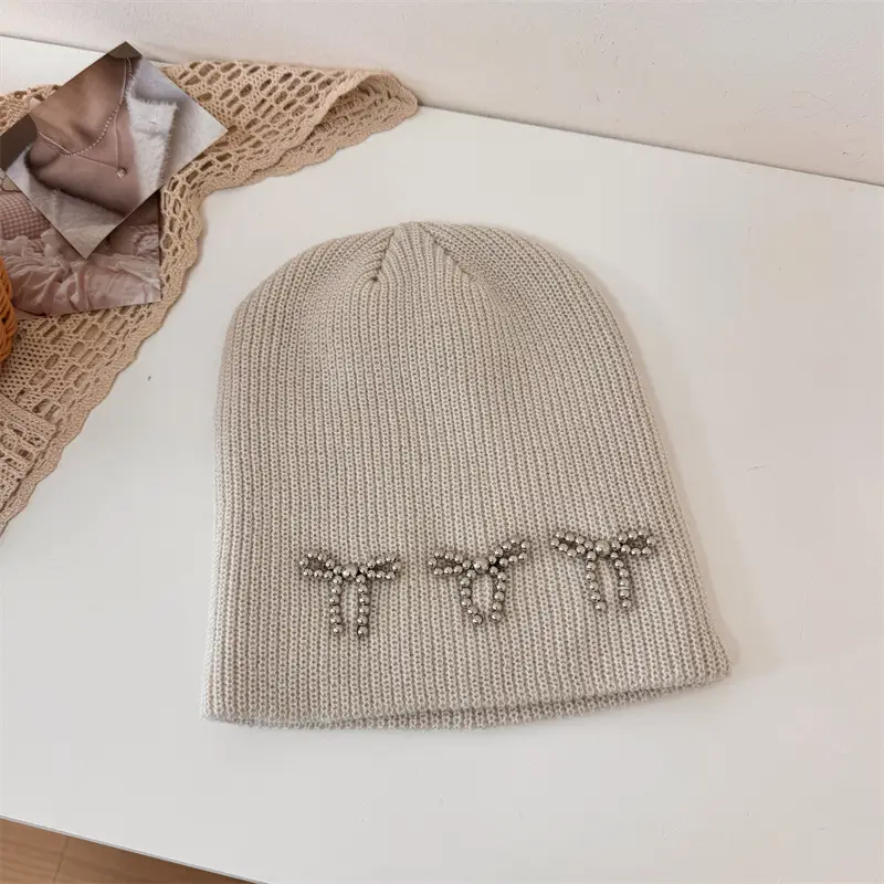 Korean Letter Embroidered Women's Beanie Caps - Image 2