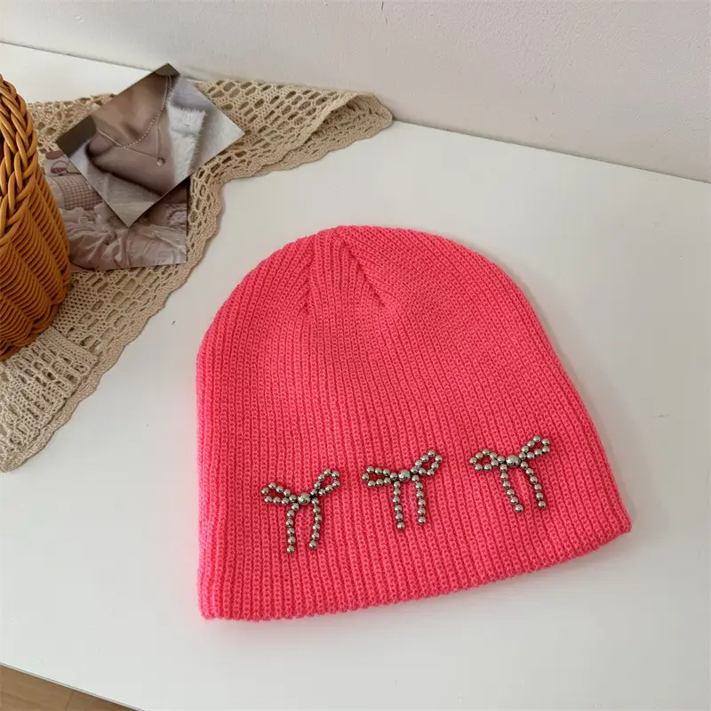 Korean Letter Embroidered Women's Beanie Caps - Image 3