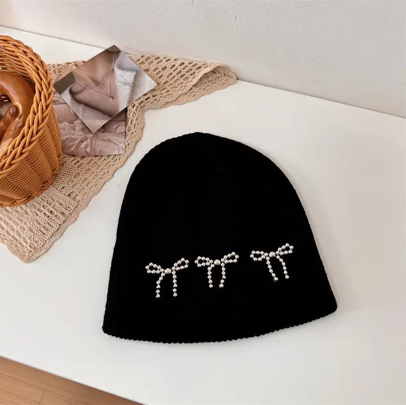 Korean Letter Embroidered Women's Beanie Caps - Image 4