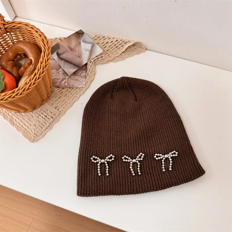 Korean Letter Embroidered Women's Beanie Caps - Image 5