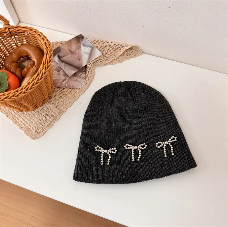 Korean Letter Embroidered Women's Beanie Caps - Image 6