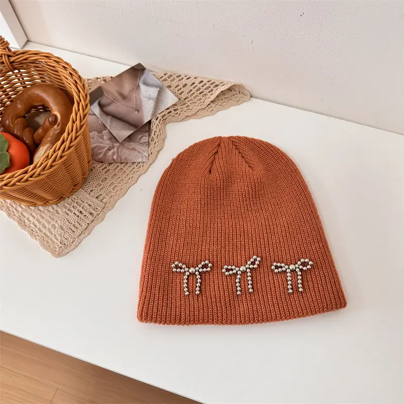 Korean Letter Embroidered Women's Beanie Caps - Image 7