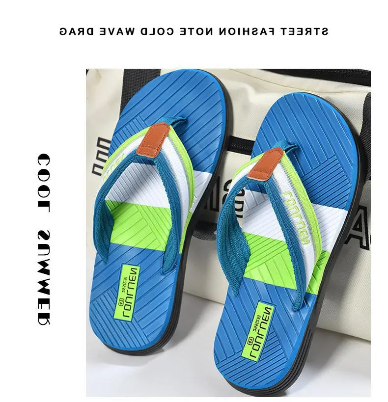 Fujian manufacturers summer new men's flip-flops non-slip outer wear flip-flops men's outdoor beach shoes Europe and the United States cool — feature 13