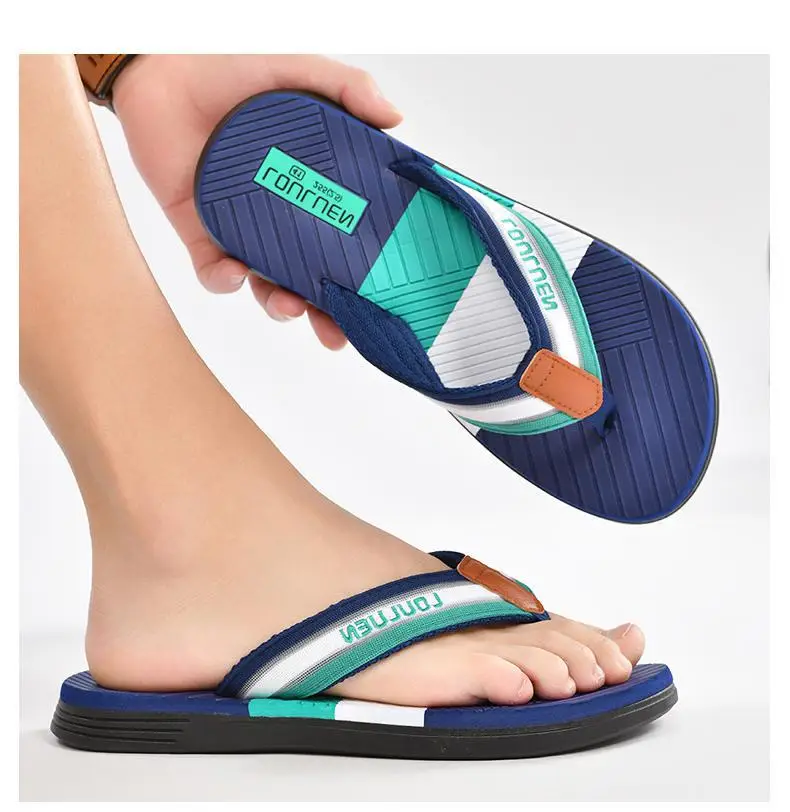 Fujian manufacturers summer new men's flip-flops non-slip outer wear flip-flops men's outdoor beach shoes Europe and the United States cool — feature 17