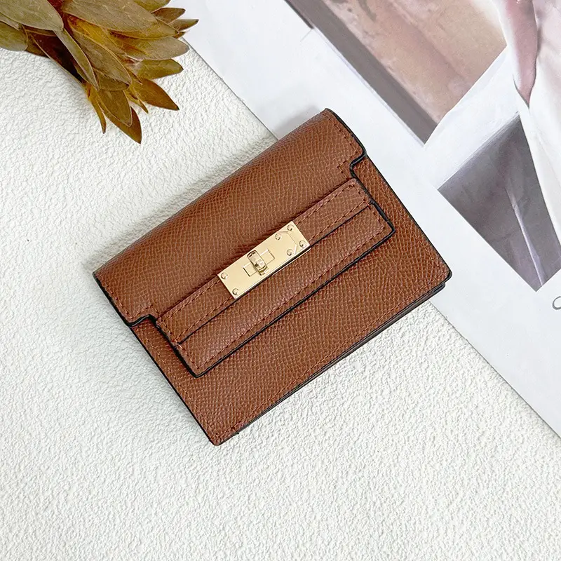 Women's Small Square Card Holder Pure Color High-End Card Holder 2024 New Compact Large Capacity Multi-Card Slot Wallet Driving