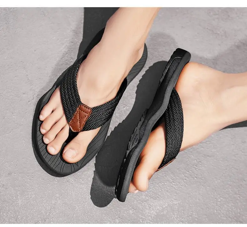 Men's Cross-Body Sandals Black Gray Non-Slip Summer — feature 16