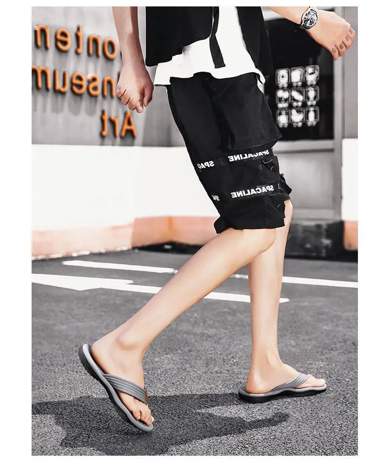 Men's Cross-Body Sandals Black Gray Non-Slip Summer — feature 18