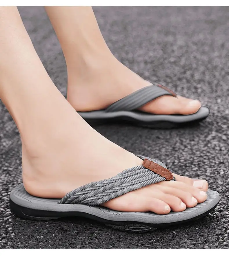 Men's Cross-Body Sandals Black Gray Non-Slip Summer — feature 19