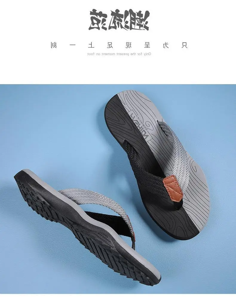 Men's Cross-Body Sandals Black Gray Non-Slip Summer — feature 20