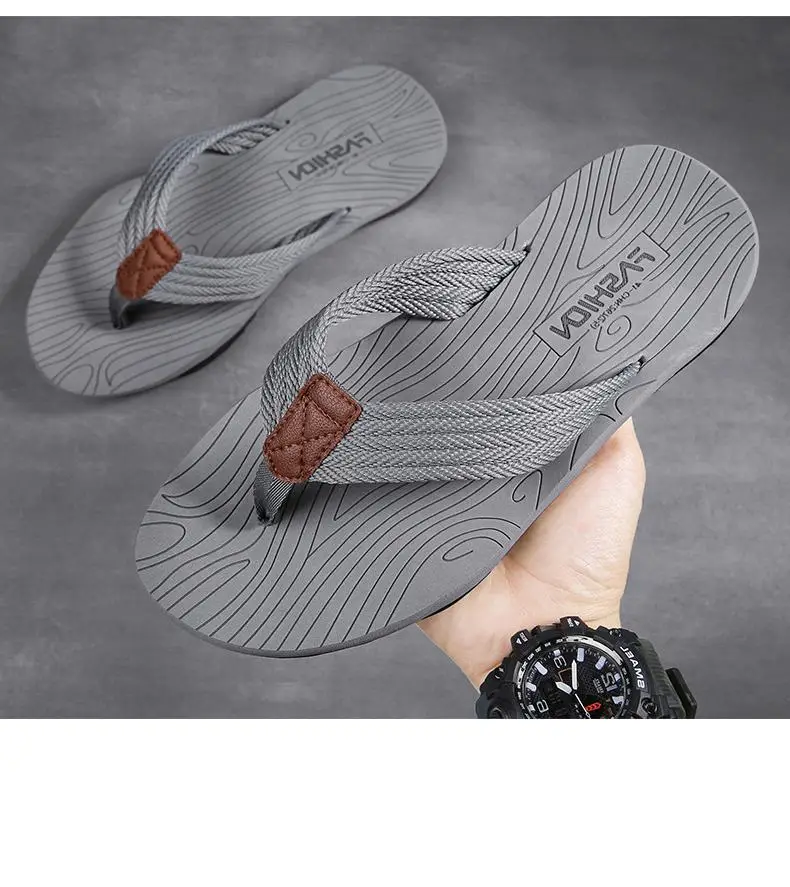 Men's Cross-Body Sandals Black Gray Non-Slip Summer — feature 25