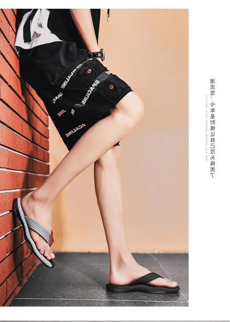 Men's Cross-Body Sandals Black Gray Non-Slip Summer — feature 7