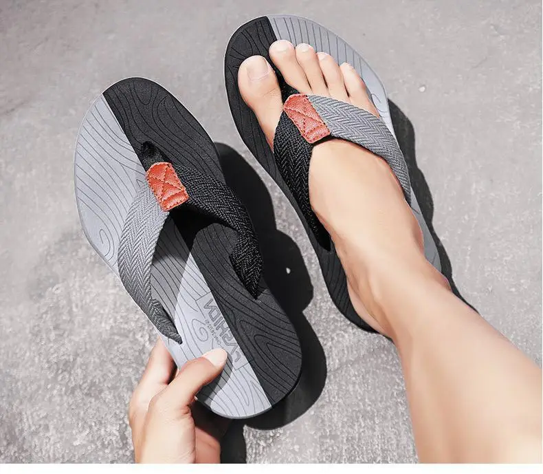 Men's Cross-Body Sandals Black Gray Non-Slip Summer — feature 8