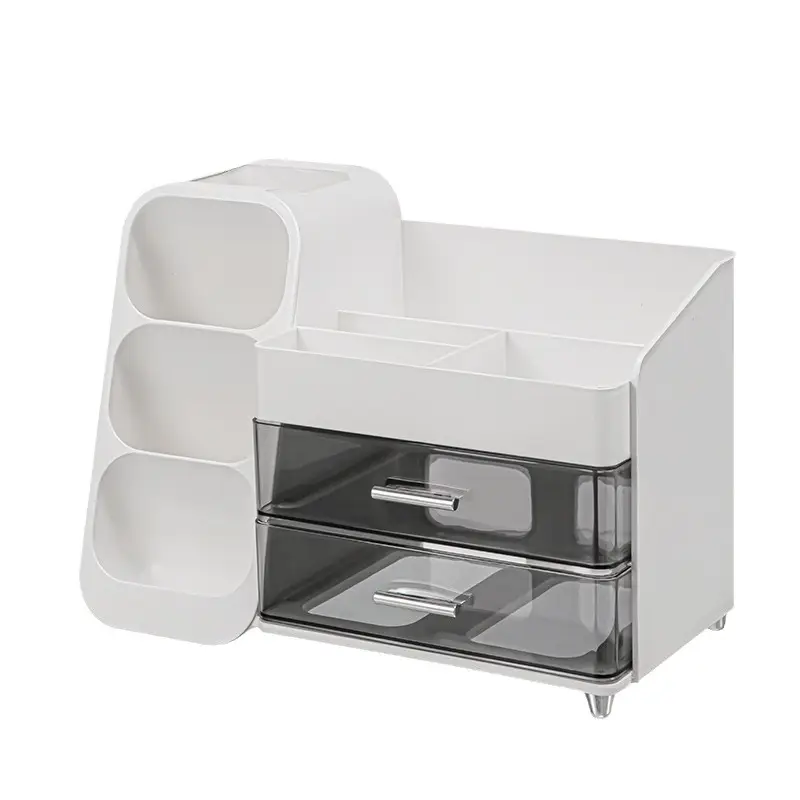Large Capacity Makeup Storage Rack with Pen Holder & Brushes