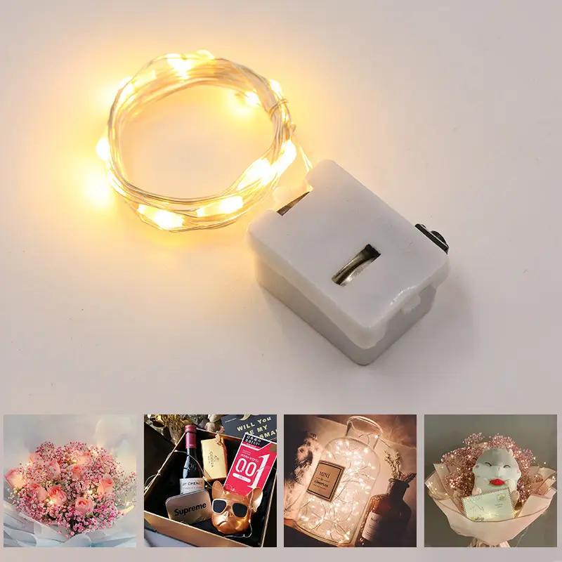 Led Copper Wire Light String Bouquet Decoration Atmosphere Colorful Light Strip Small Light String Street Stall Light String Bulk Wholesale H Light Strip
