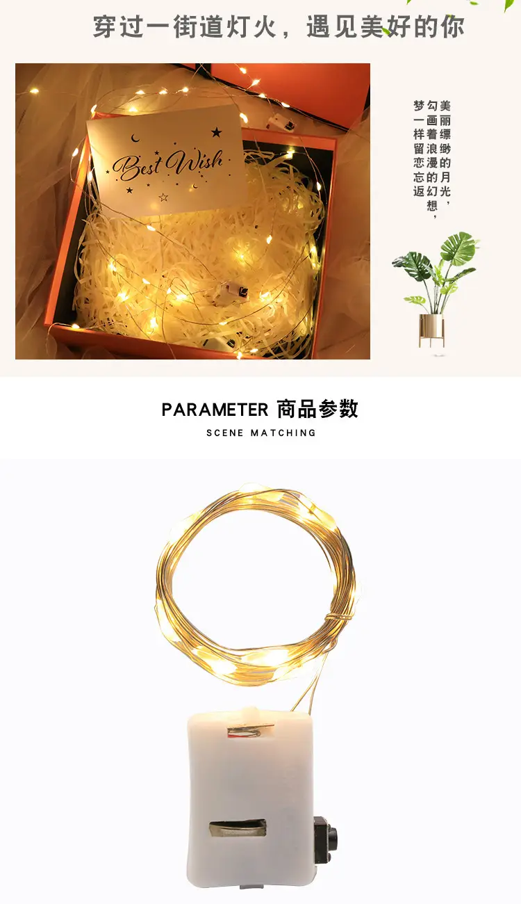 Led Copper Wire Light String Bouquet Decoration Atmosphere Colorful Light Strip Small Light String Street Stall Light String Bulk Wholesale H Light Strip — feature 3