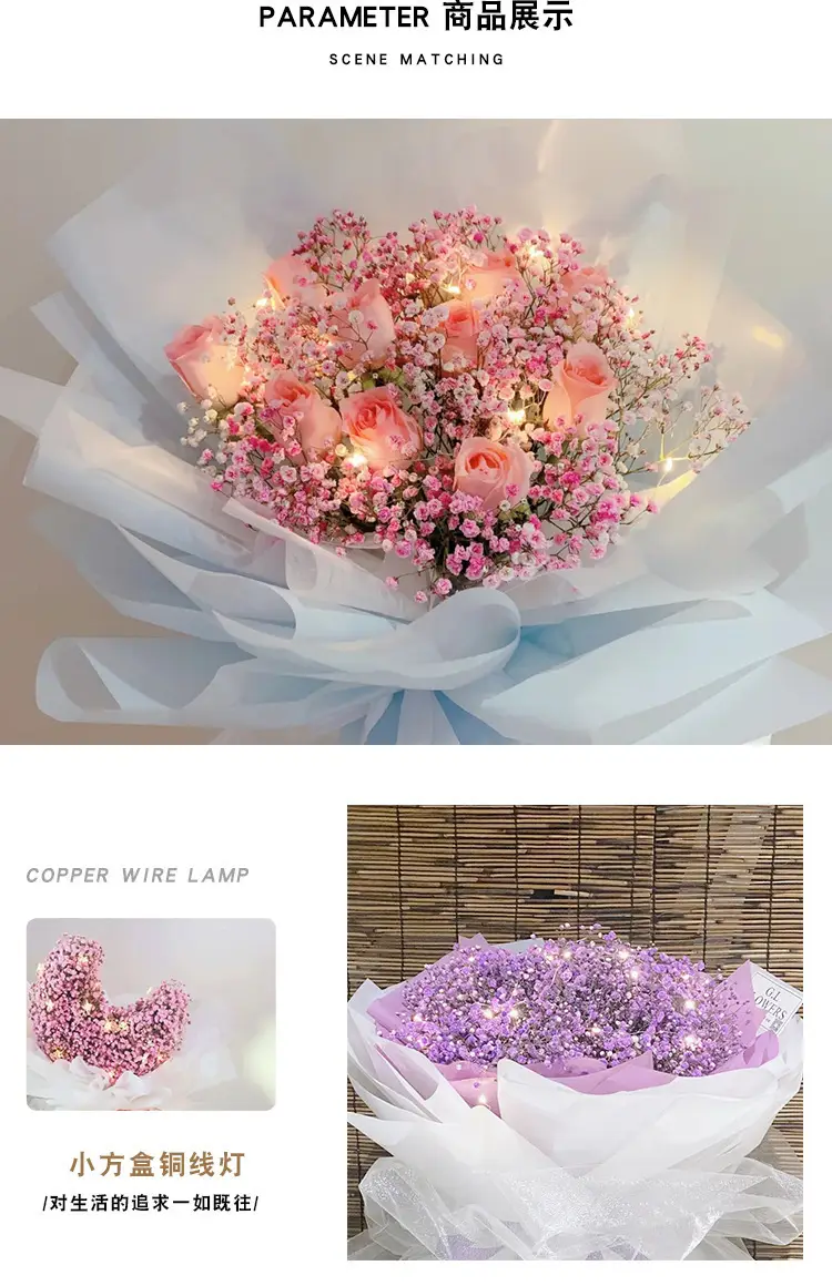 Led Copper Wire Light String Bouquet Decoration Atmosphere Colorful Light Strip Small Light String Street Stall Light String Bulk Wholesale H Light Strip — feature 6