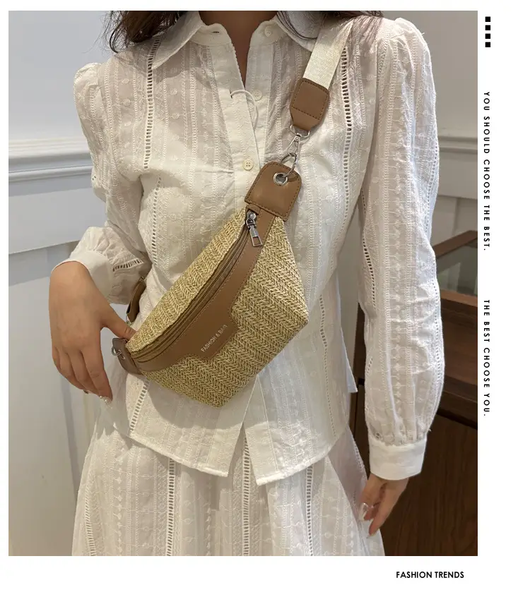 Women's Vintage Straw Waist Bag Niche Design 2024 — feature 2