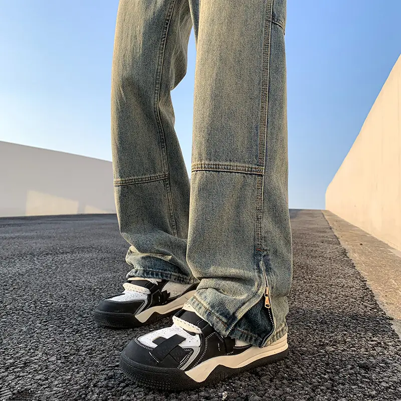 Men Vintage Cleanfit Jeans Loose Straight Sitting Pants