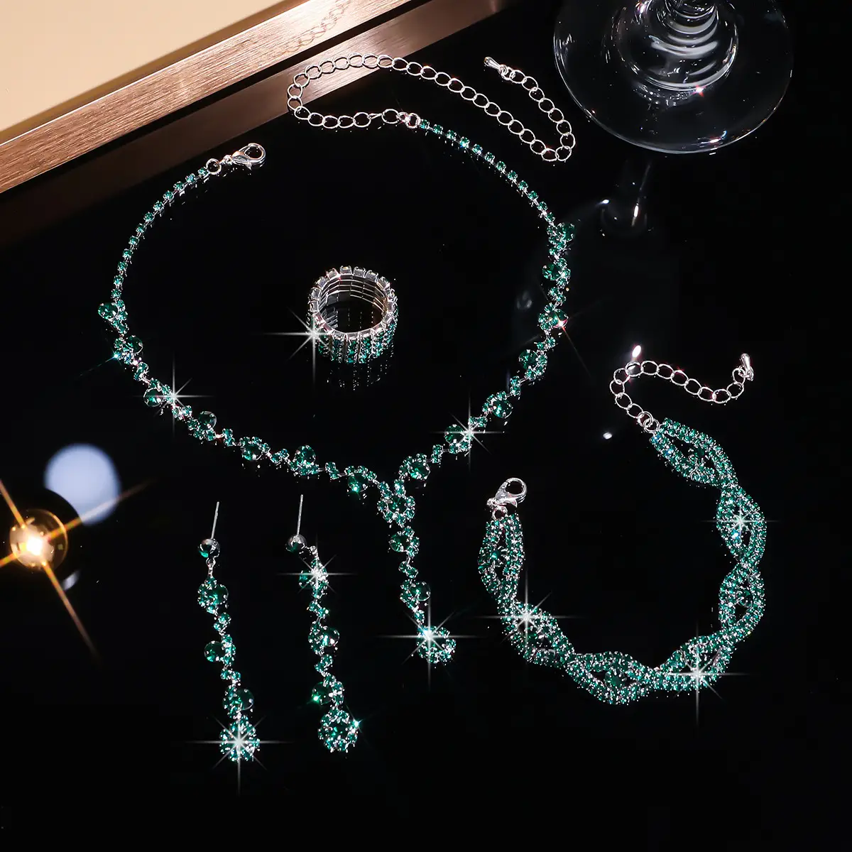 Full Diamond Necklace Set with Earrings & Rings — feature 19