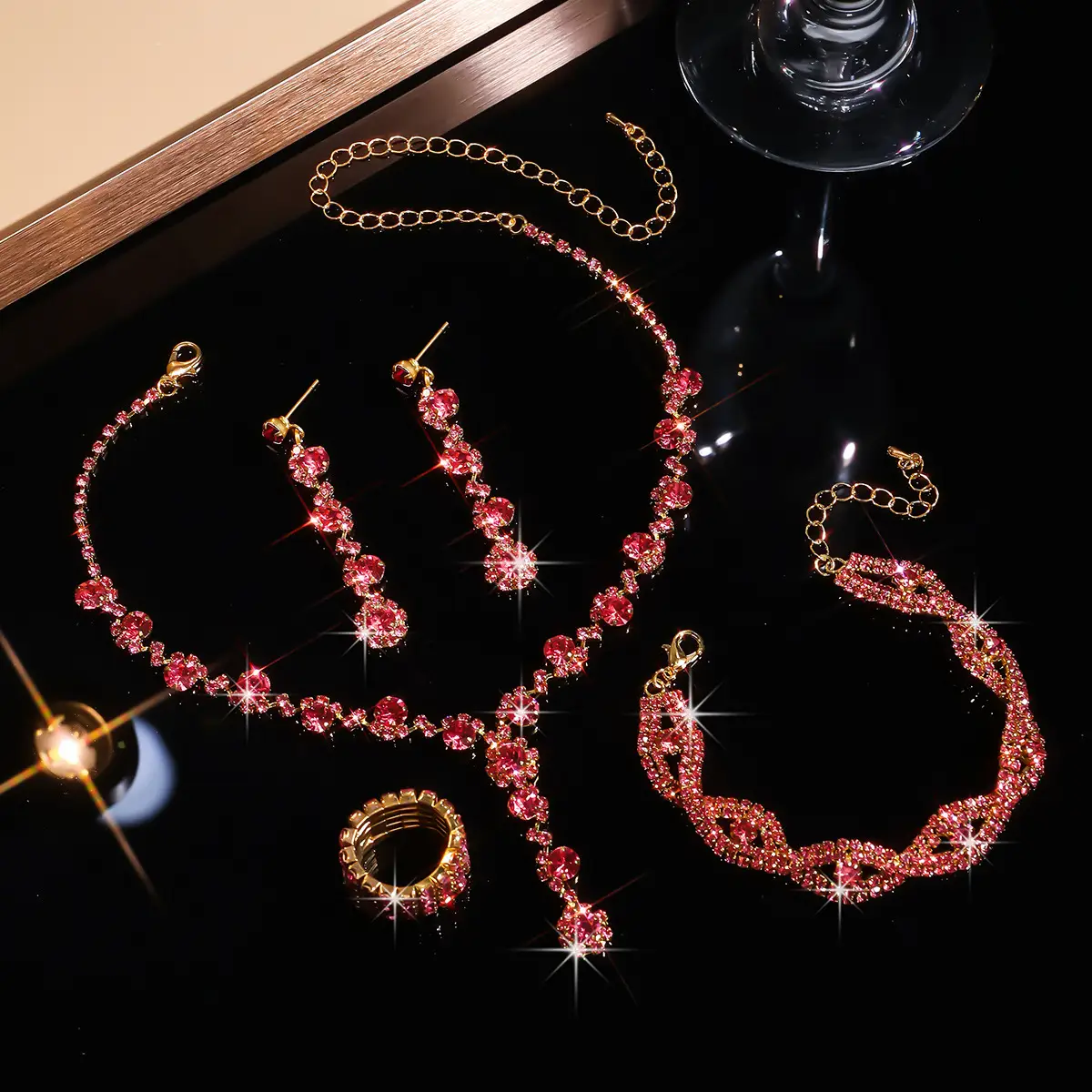 Full Diamond Necklace Set with Earrings & Rings — feature 21