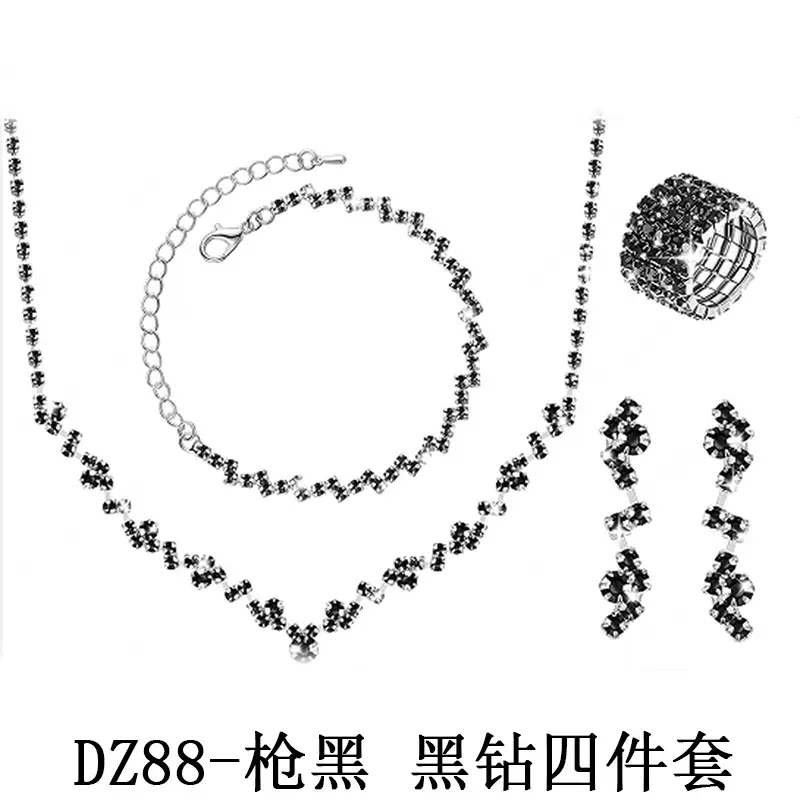 Full Diamond Necklace Set with Earrings & Rings - Image 20