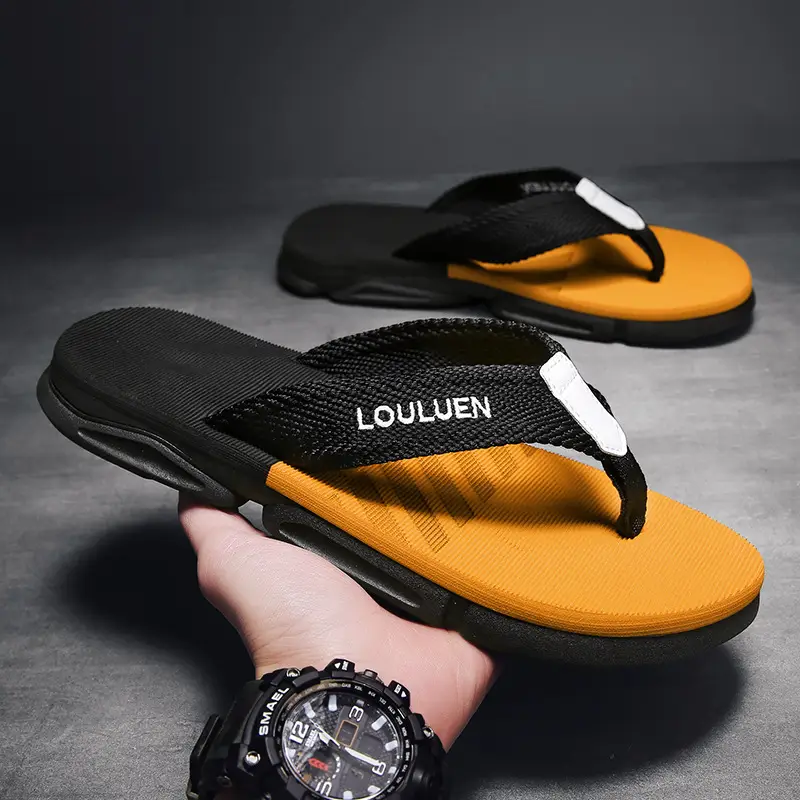 Fujian manufacturers Lu Lu An summer thick-soled flip-flops sandals men's slippers wear non-slip fashion new beach shoes - Image 7
