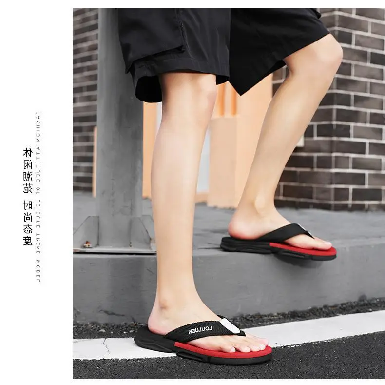 Fujian manufacturers Lu Lu An summer thick-soled flip-flops sandals men's slippers wear non-slip fashion new beach shoes — feature 10