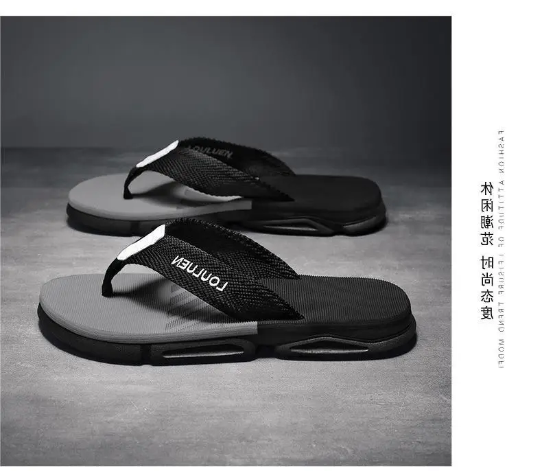 Fujian manufacturers Lu Lu An summer thick-soled flip-flops sandals men's slippers wear non-slip fashion new beach shoes — feature 16