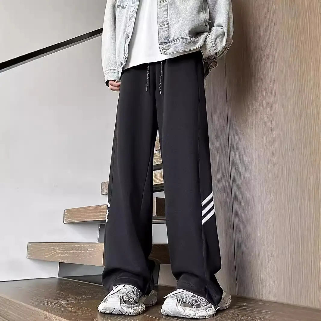 Men's Gray Sweatpants with Three Stripe Design - Image 3