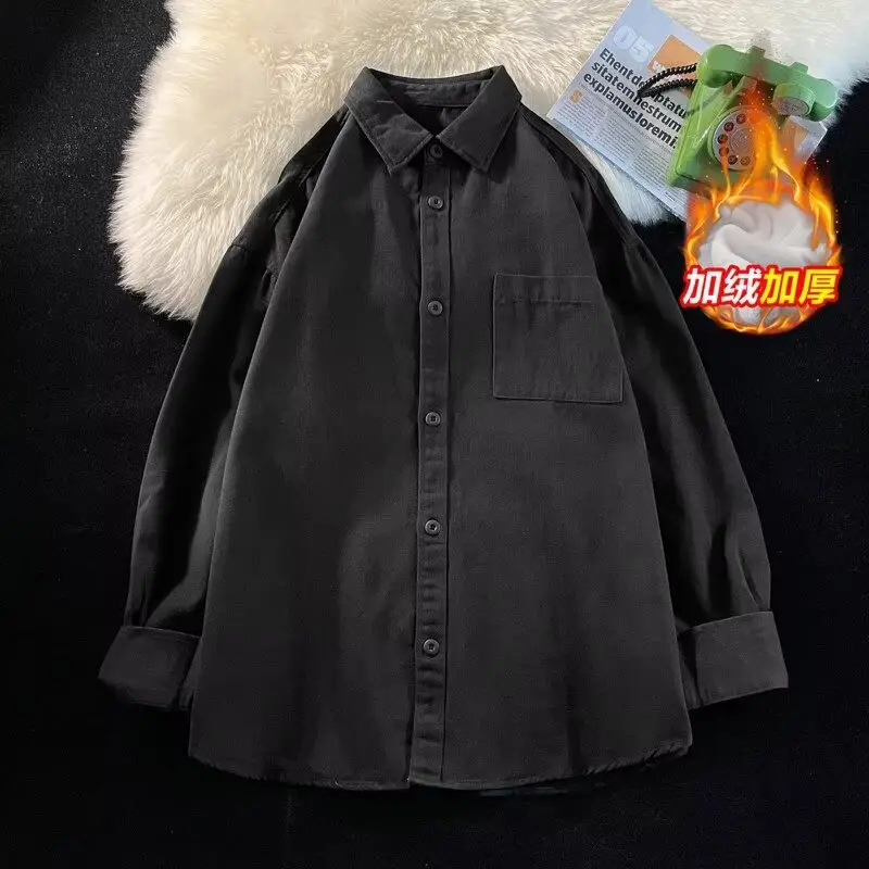 Men's Long Sleeve White Cotton Shirt Spring Autumn - Image 6