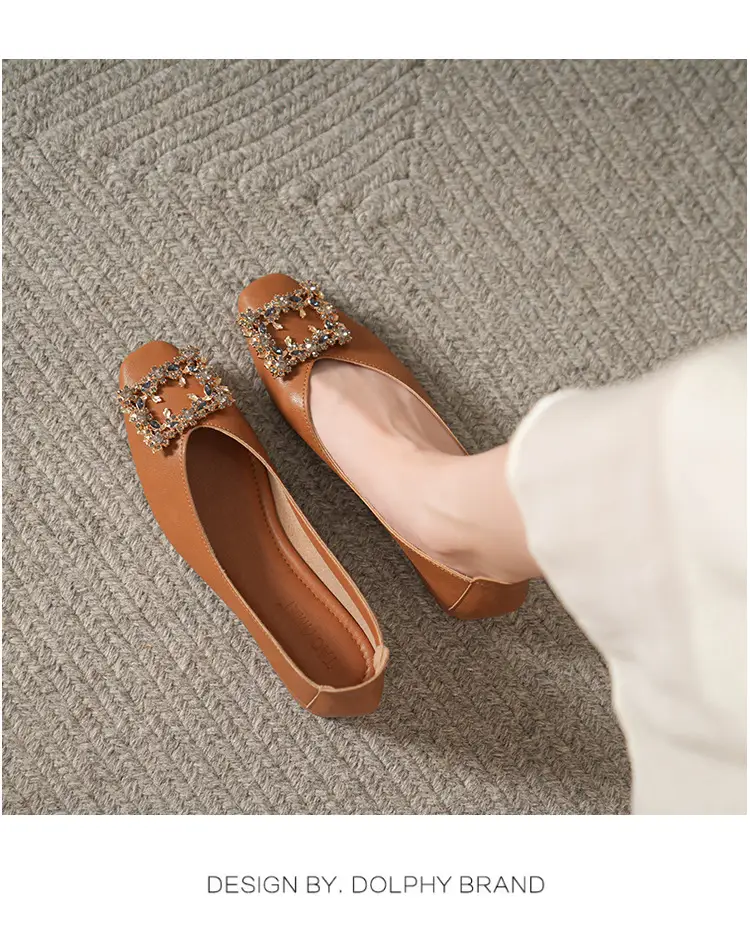 Square-Toe Low-Heeled Shallow Single Shoes for Women, Soft Leather Mother's Shoes, 2025 Spring and Autumn Style, Flat-Soled Work Shoes, Black — feature 11