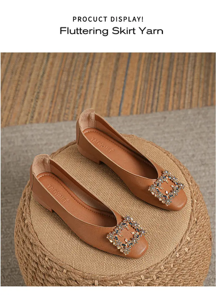 Square-Toe Low-Heeled Shallow Single Shoes for Women, Soft Leather Mother's Shoes, 2025 Spring and Autumn Style, Flat-Soled Work Shoes, Black — feature 14