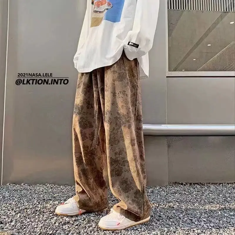 Men's Corduroy Wide Leg Pants Spring Autumn Trendy Brand — feature 16