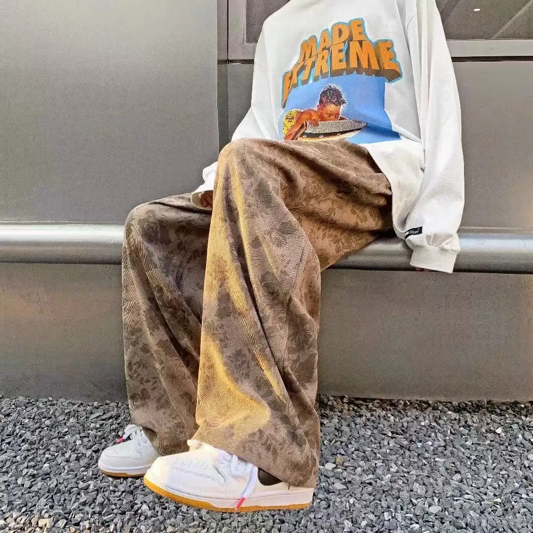 Men's Corduroy Wide Leg Pants Spring Autumn Trendy Brand — feature 17
