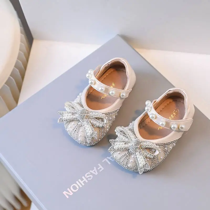 Baby Princess Shoes for Girls One Year Old Sparkly Bow Sole