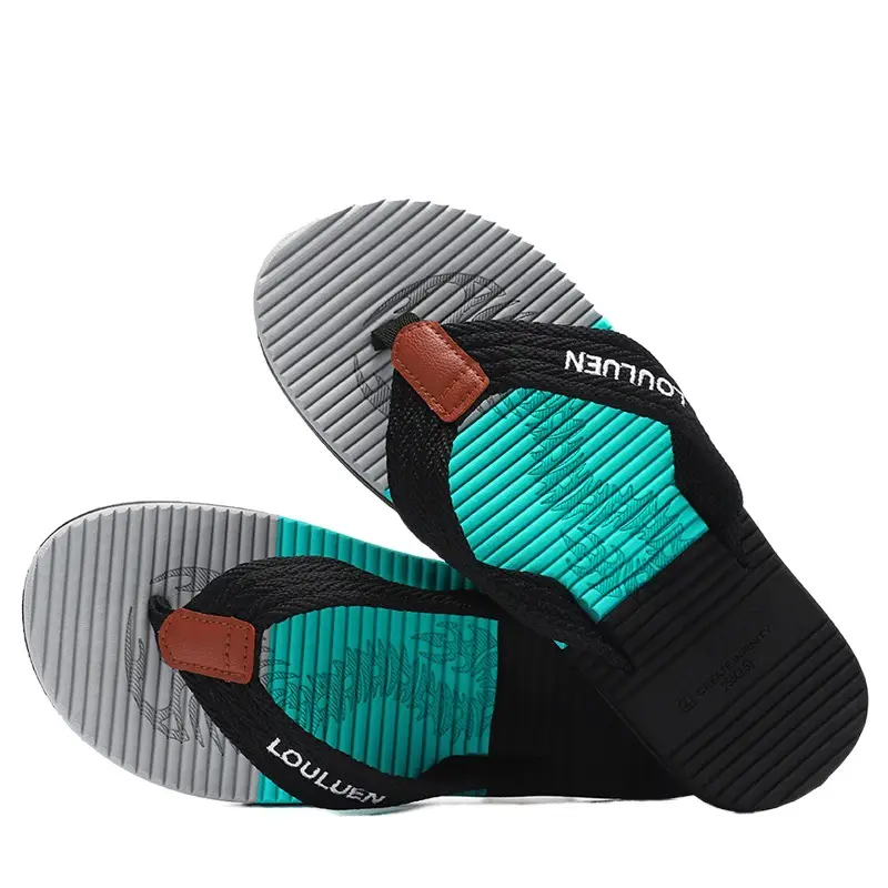 Fujian Men's Yellow Black Flip Flops Wholesale - Image 6