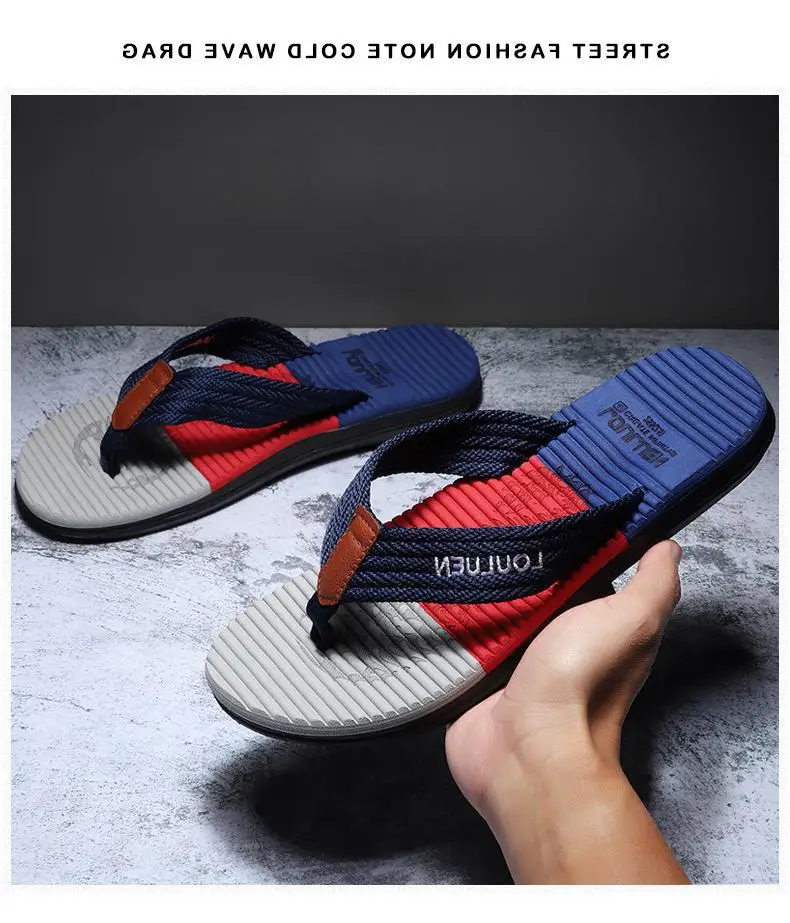 Fujian Men's Yellow Black Flip Flops Wholesale — feature 1