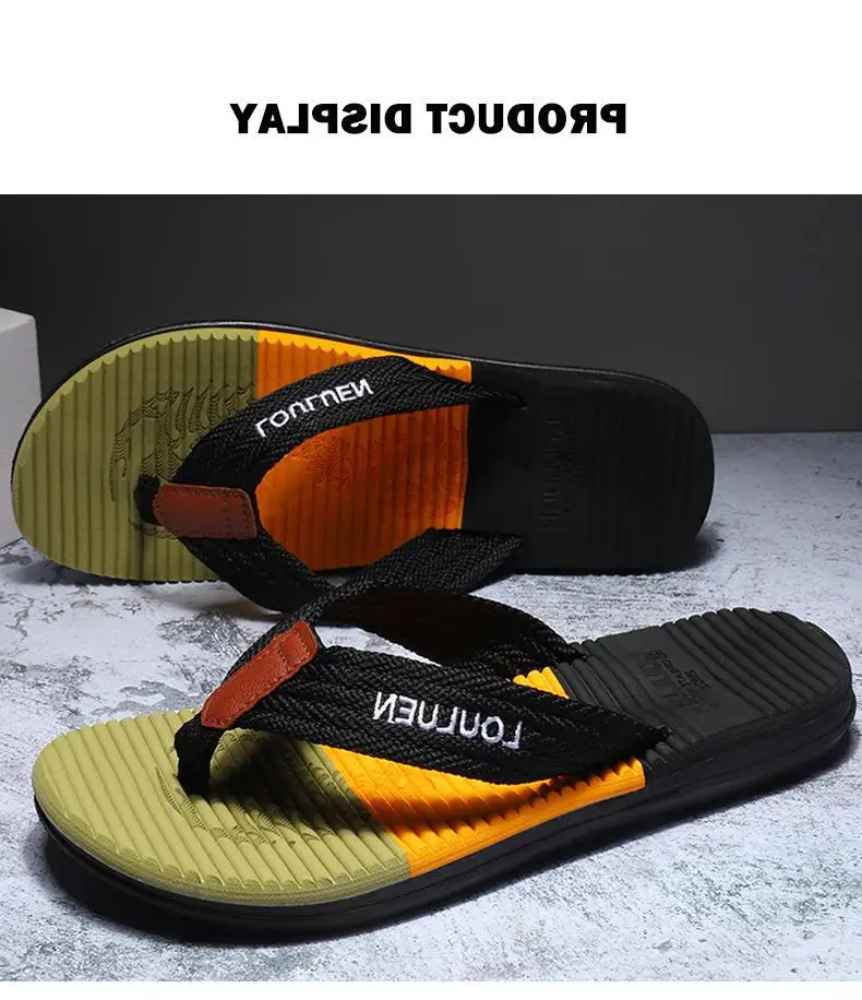 Fujian Men's Yellow Black Flip Flops Wholesale — feature 6