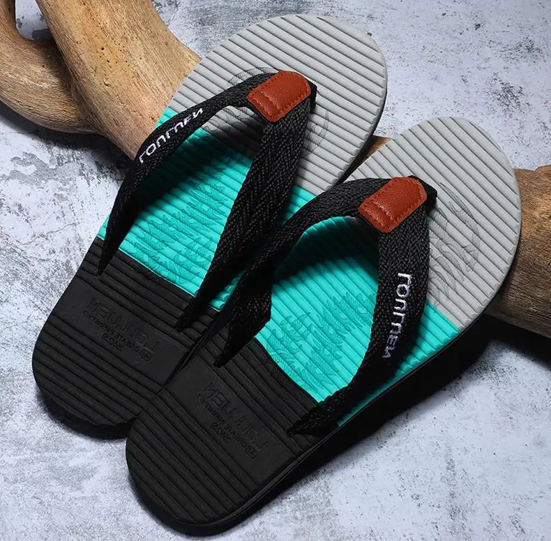 Fujian Men's Yellow Black Flip Flops Wholesale — feature 9
