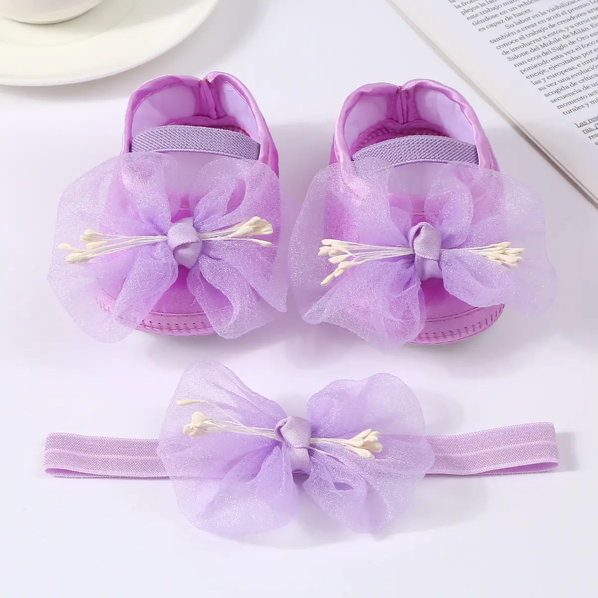 New Cute Princess Shoes 0-1 Year Old Purple Bow Baby Dress Shoes — feature 13