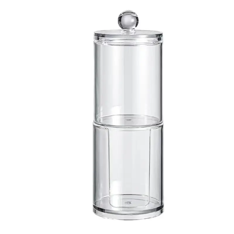 Transparent Diamond Pattern Cotton Swab Storage Box