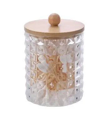 Transparent Diamond Pattern Cotton Swab Storage Box — feature 13