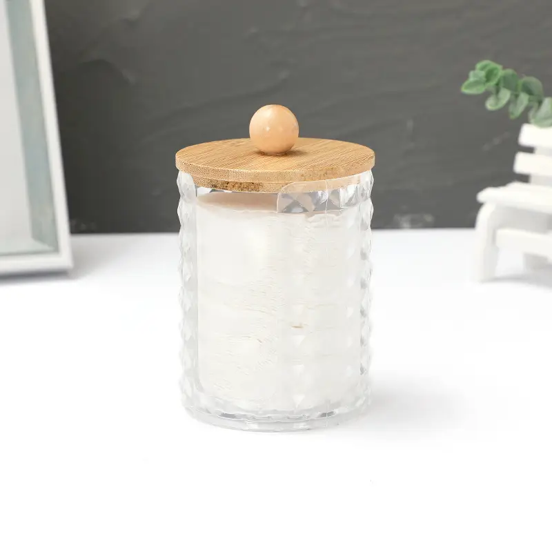 Transparent Diamond Pattern Cotton Swab Storage Box — feature 6