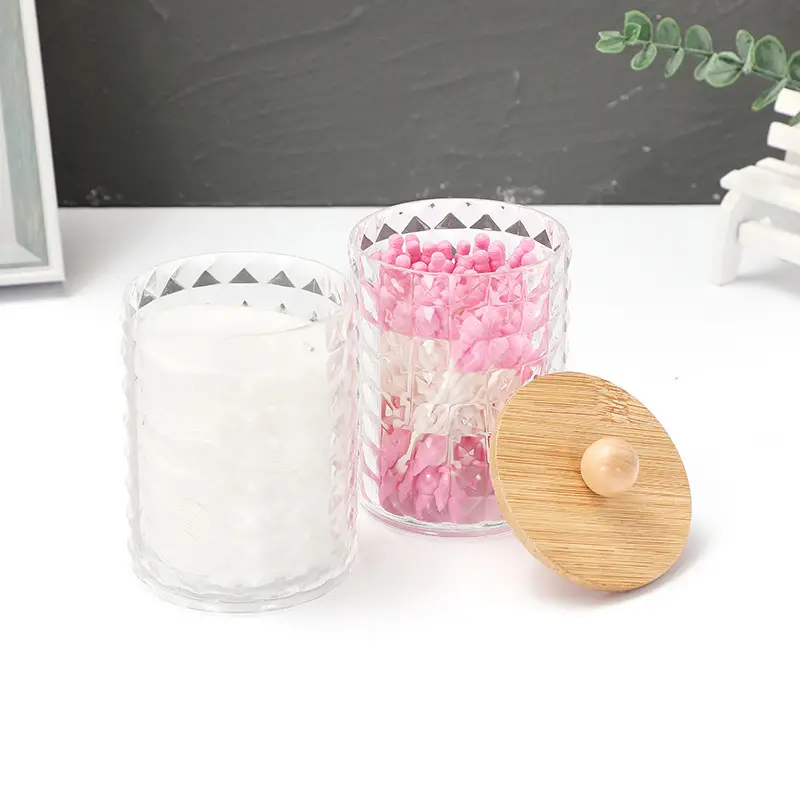 Transparent Diamond Pattern Cotton Swab Storage Box — feature 7